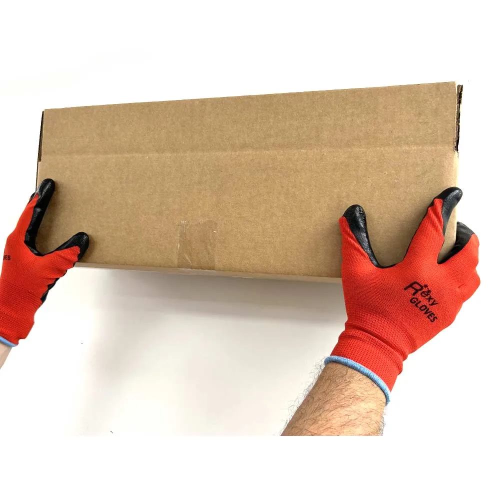 1 Pair Pro Work Gloves Nitrile Coated Palm Safe Seamles Knit Hand Safety Size XL