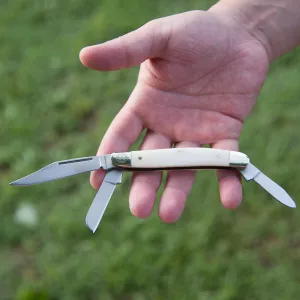 Amigo - White Bone 3 Blade Stockman