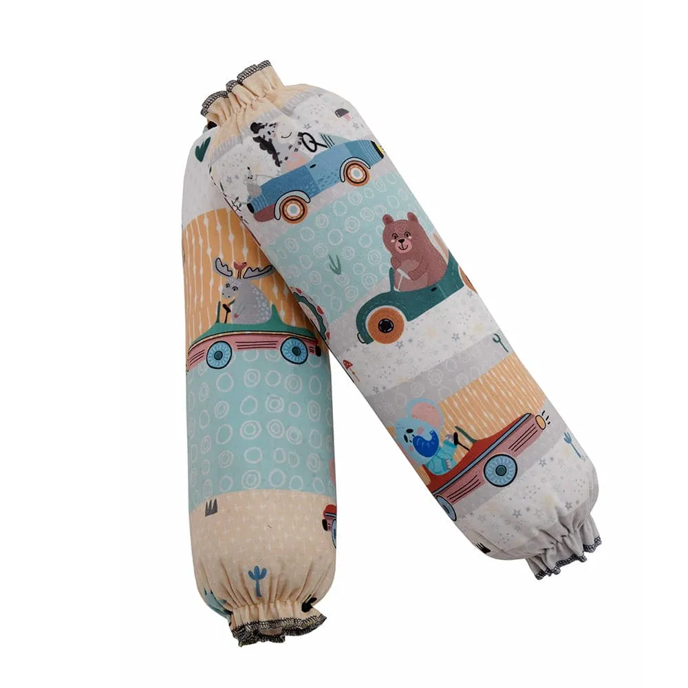 Baby Moo Animal Safari 2 Pcs Velvet Large Bolster Set - Yellow