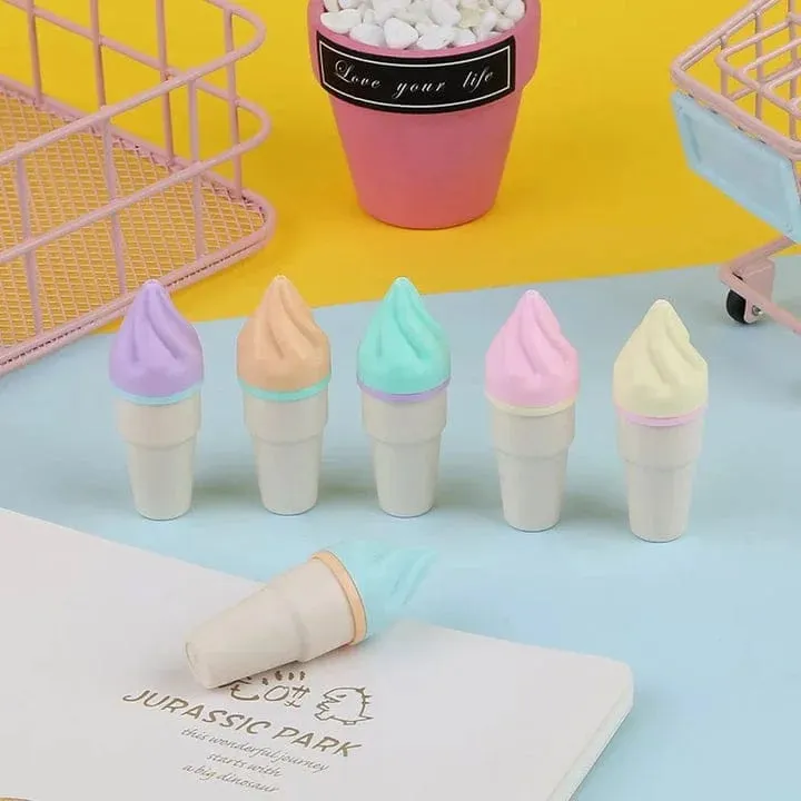 Cute Mini Cone Highlighter Set Of 6