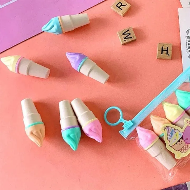 Cute Mini Cone Highlighter Set Of 6