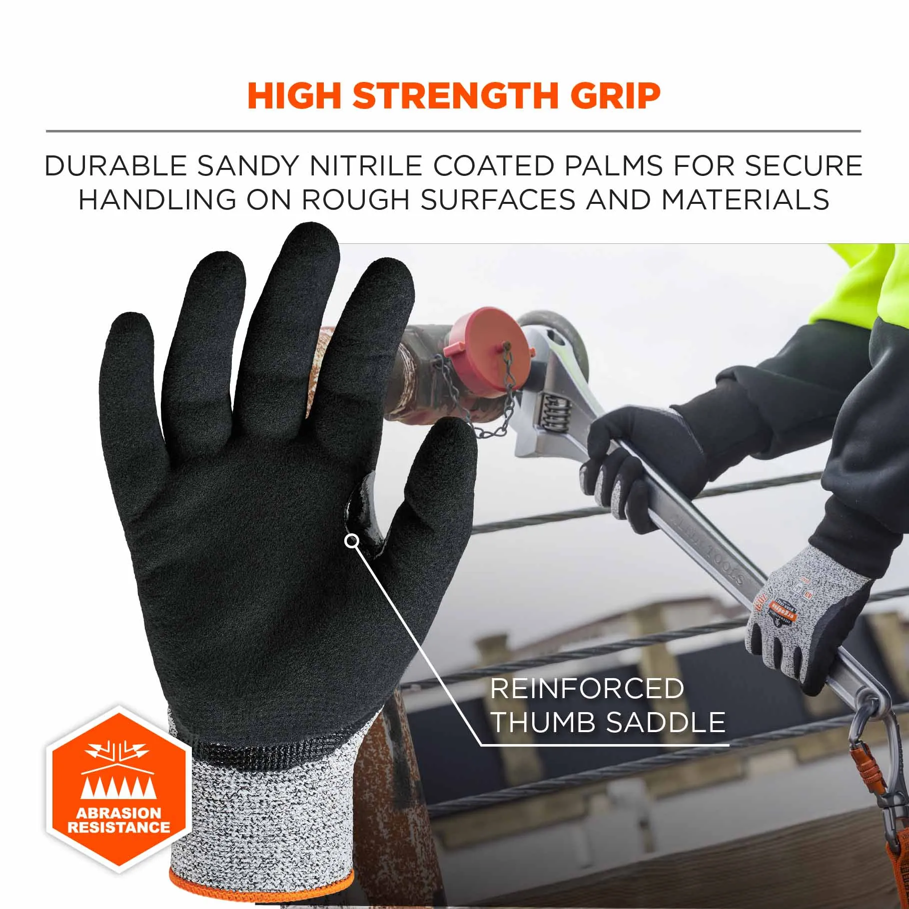 Ergodyne 17884 7031-CASE L Gray ANSI A3 Nitrile-Coated CR Gloves 144-Pair