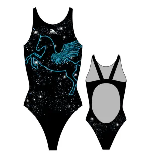 Girls Swim Suit - Wide Straps - Pegasus (Black)