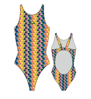 Girls Swim Suit - Wide Straps - Tridimension (Yellow)