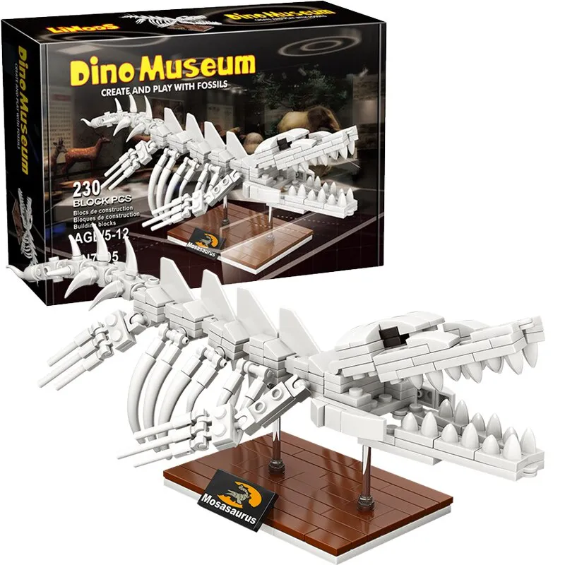 Jurassic World 3D Dinosaurs Fossils Skeleton Lepining Building Blocks Bricks Dino Museum Educational Diy Toys For Children Gifts