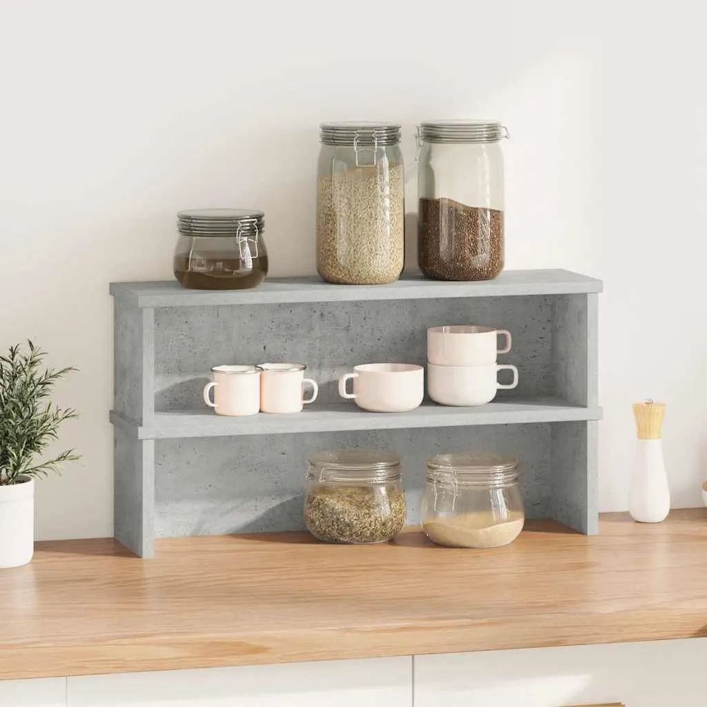 Kitchen Racks Stackable 2 pcs Concrete Grey 60x15x16 cm