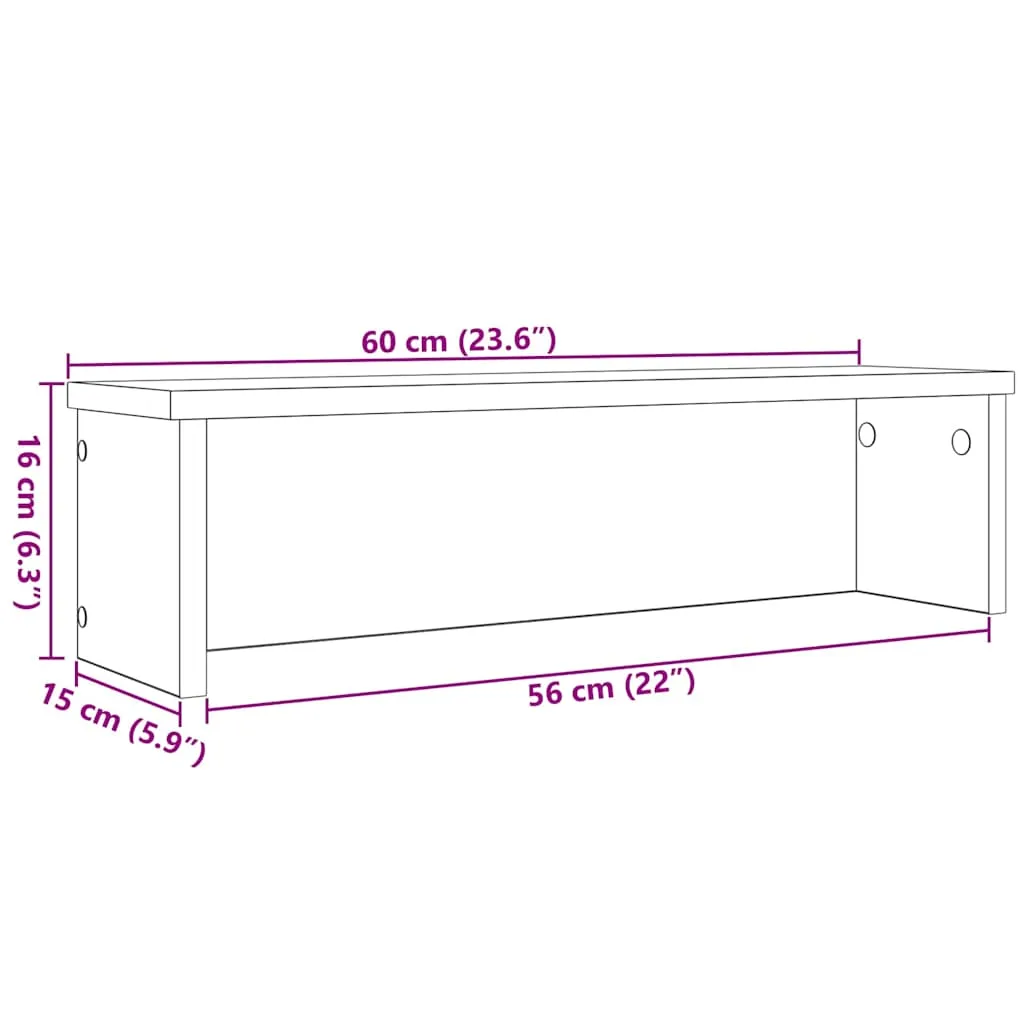 Kitchen Racks Stackable 2 pcs Concrete Grey 60x15x16 cm