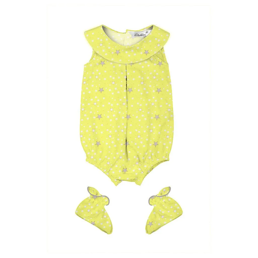 Layette Set with Baby Bodysuit & Booties <br> Yellow Star <br> <span style="font-size: 11px; font-family:Helvetica,Arial,sans-serif;">Can Be Personalised</span>