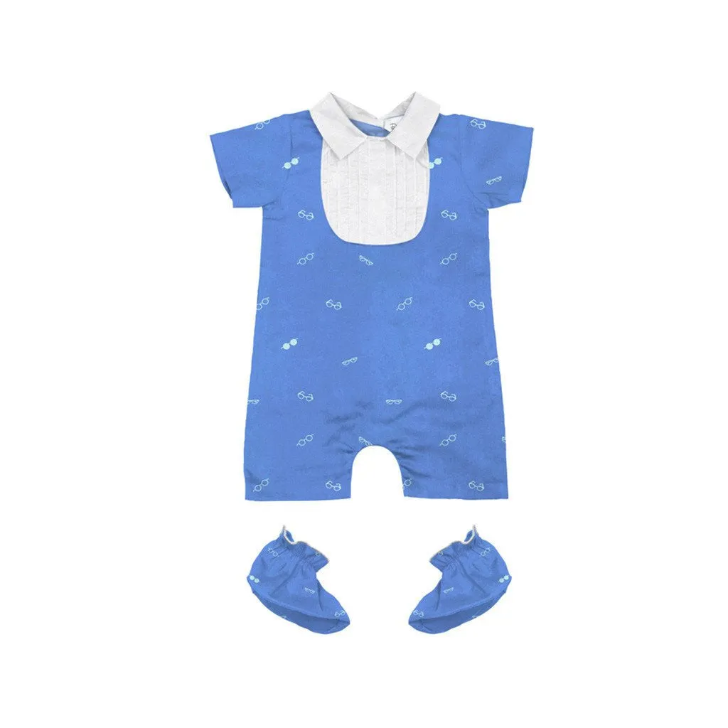 Layette Set with Short-Legged Romper & Booties <br> Spectacles <br> <span style="font-size: 11px; font-family:Helvetica,Arial,sans-serif;">Can Be Personalised</span>