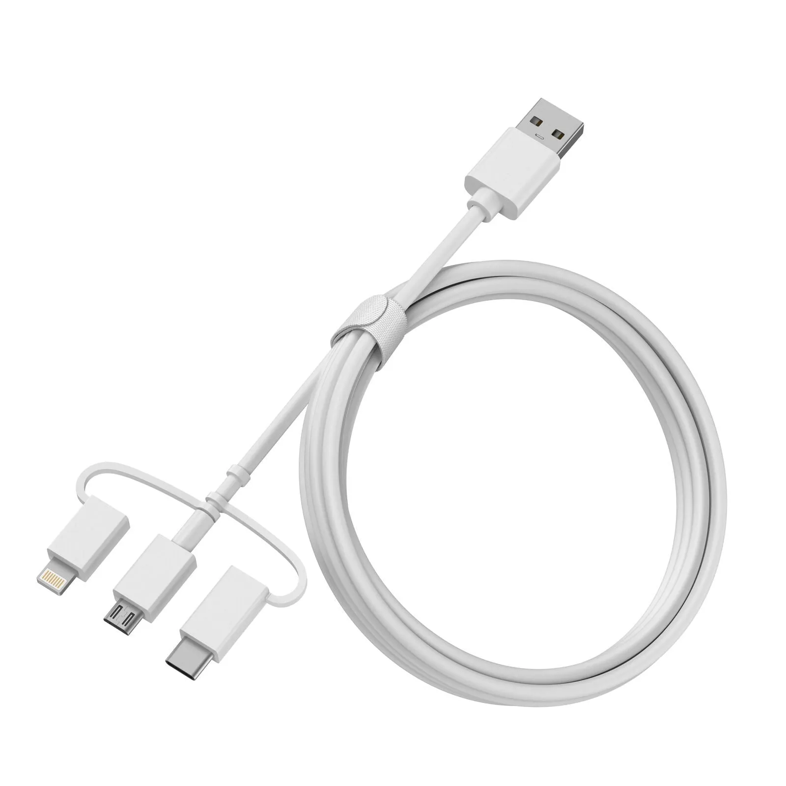 OtterBox 5K mAh Power Bank with 3-in-1 Cable (USB-A to Lightning   USB-C   Micro-USB) - White (78-80836)