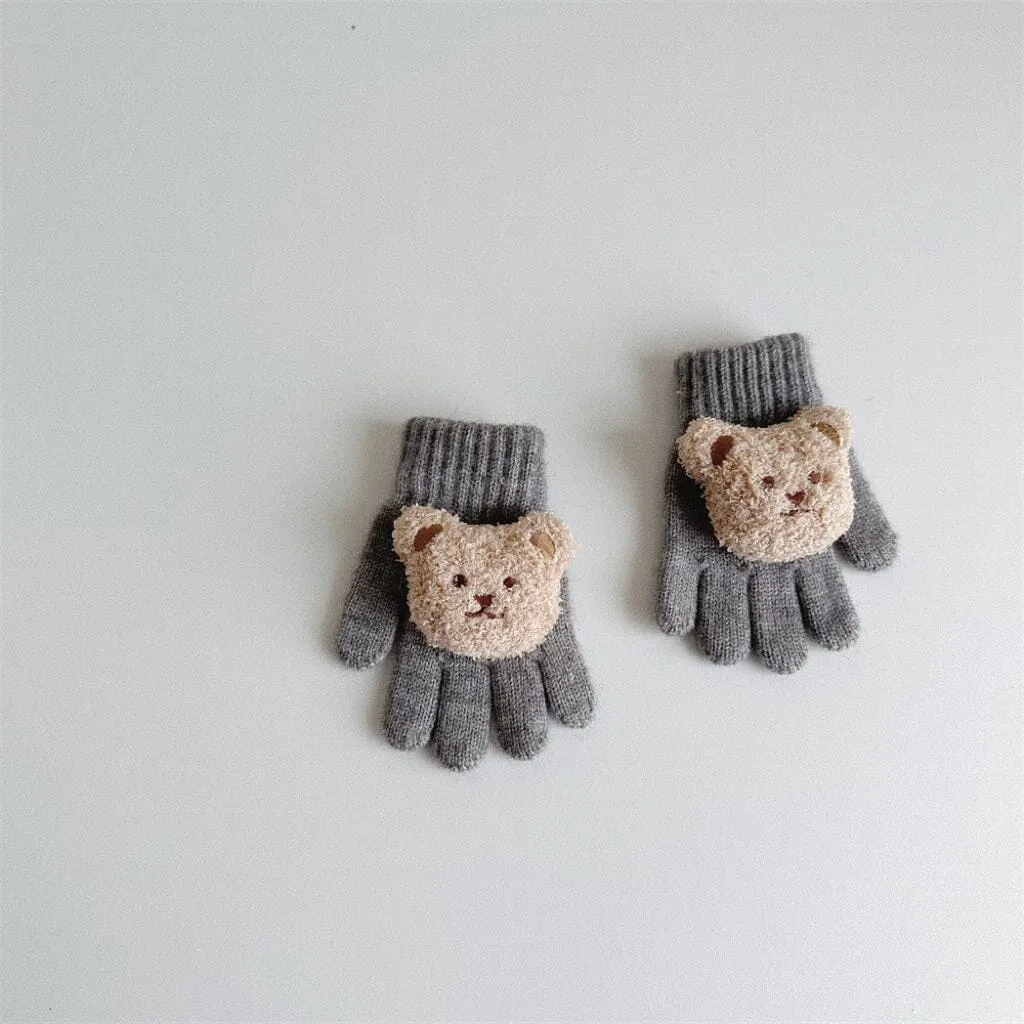 Teddy Bear Knitted Gloves