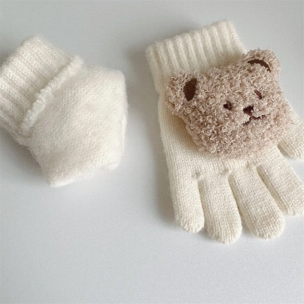 Teddy Bear Knitted Gloves