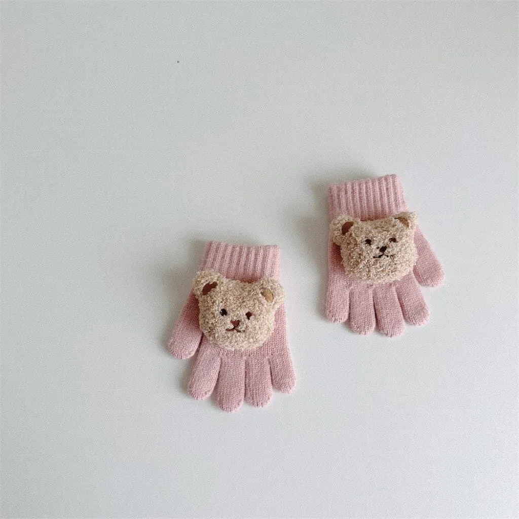 Teddy Bear Knitted Gloves