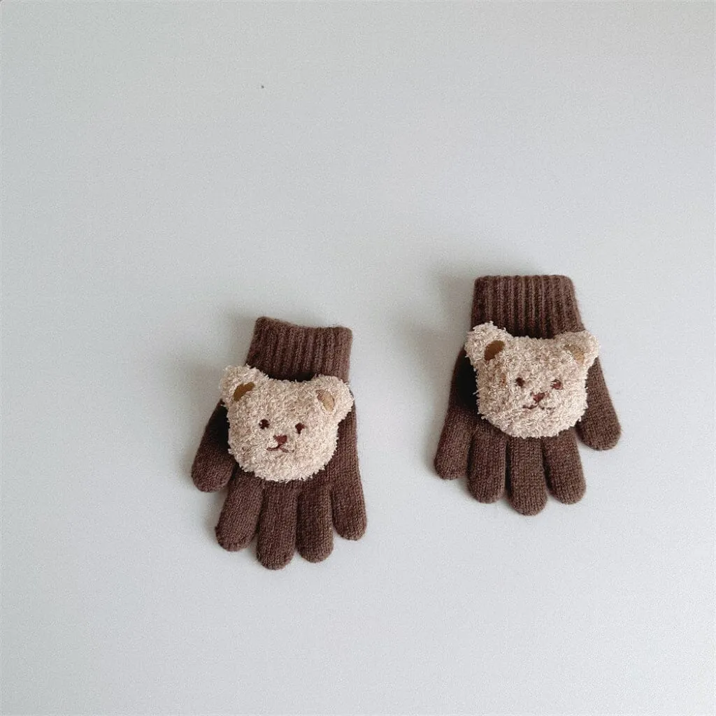 Teddy Bear Knitted Gloves