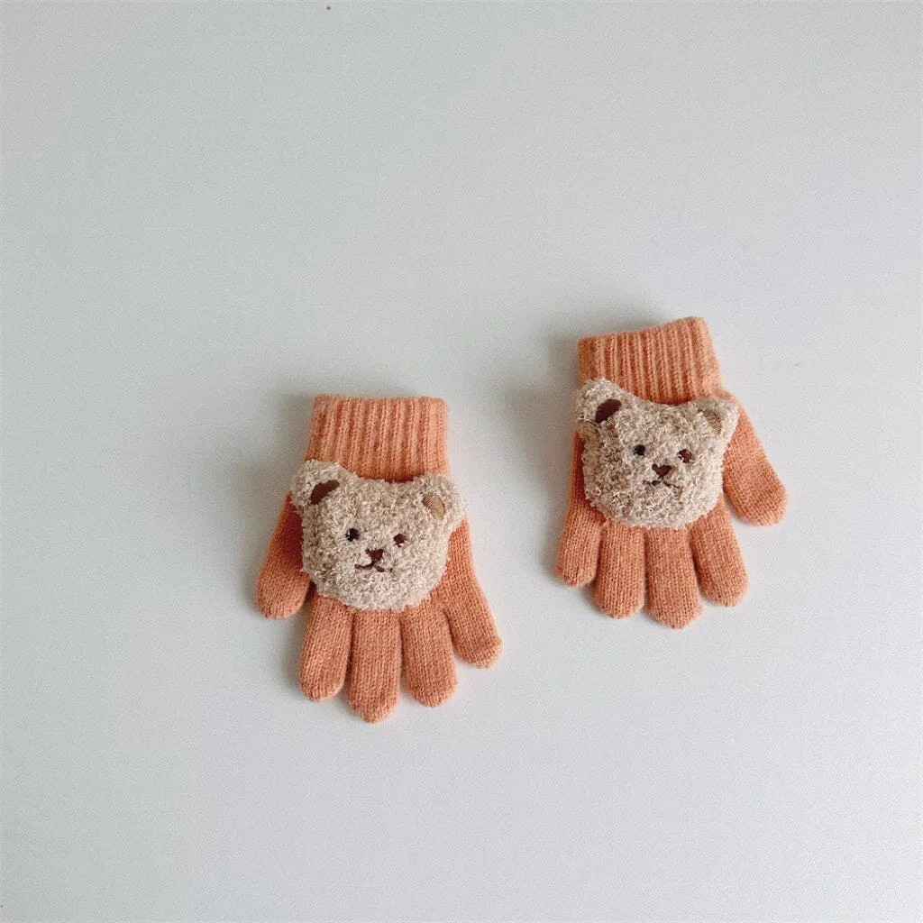 Teddy Bear Knitted Gloves