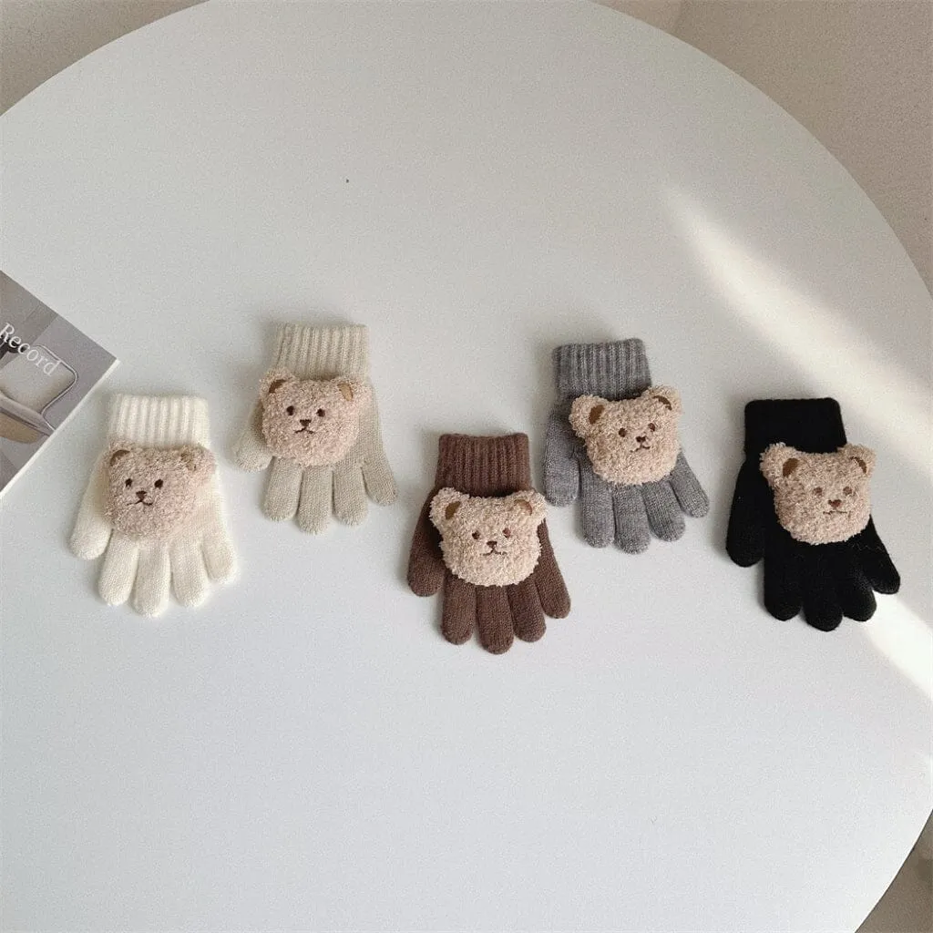 Teddy Bear Knitted Gloves