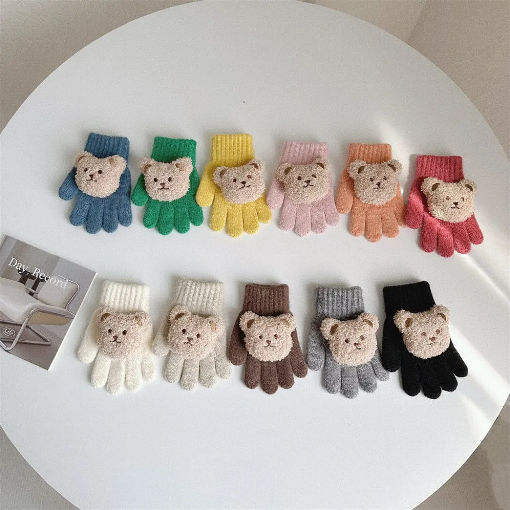 Teddy Bear Knitted Gloves