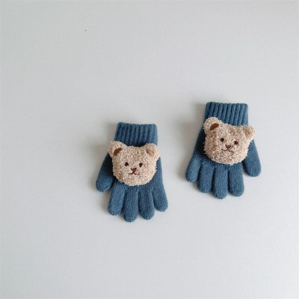 Teddy Bear Knitted Gloves