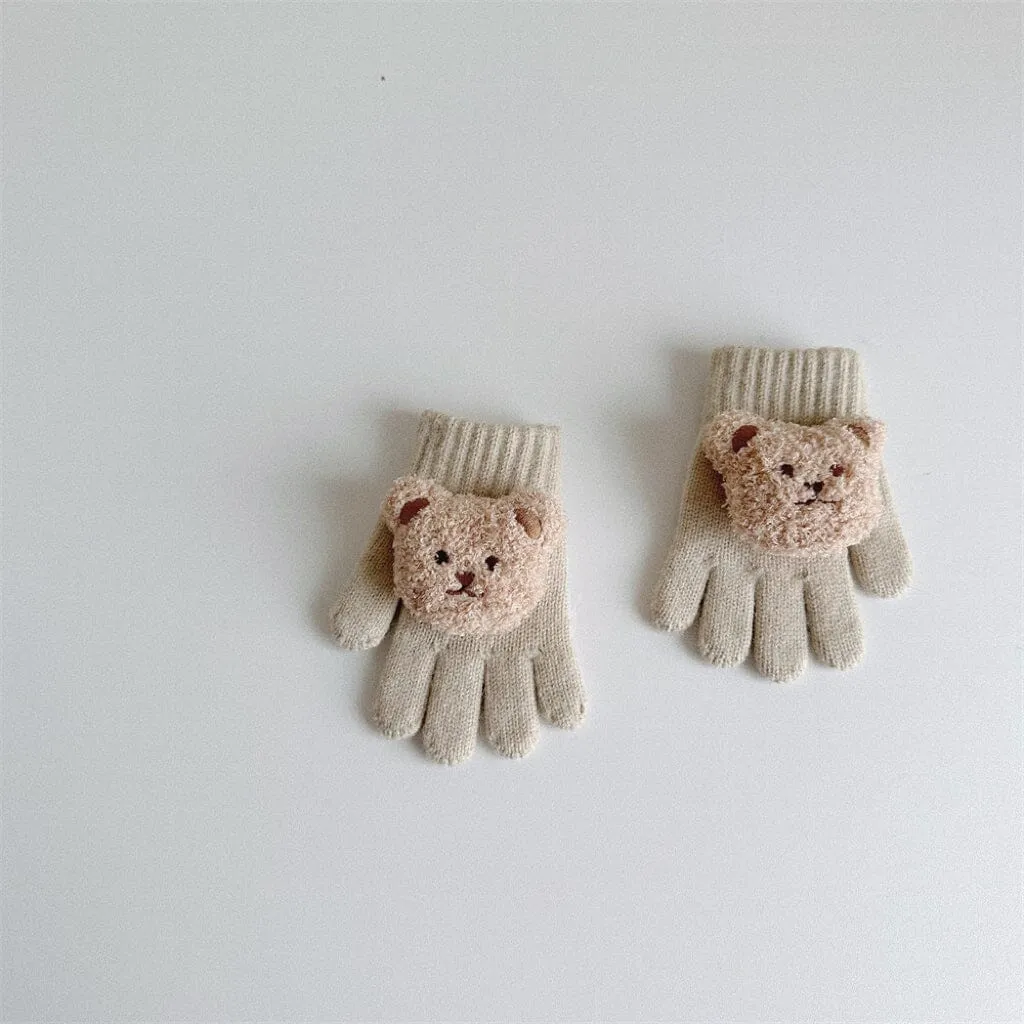 Teddy Bear Knitted Gloves