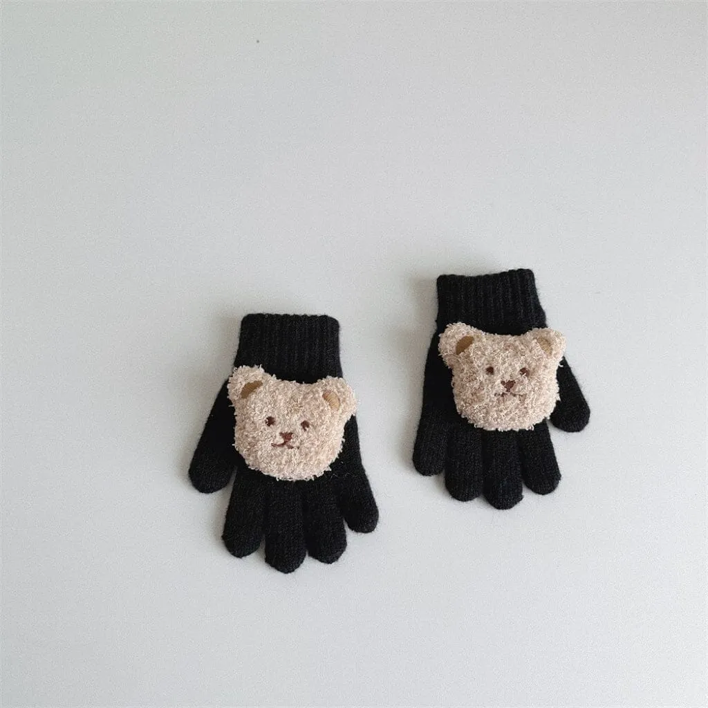 Teddy Bear Knitted Gloves